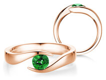 Verlovingsring Twist Colour in 18K roségoud met smaragd 0,50ct