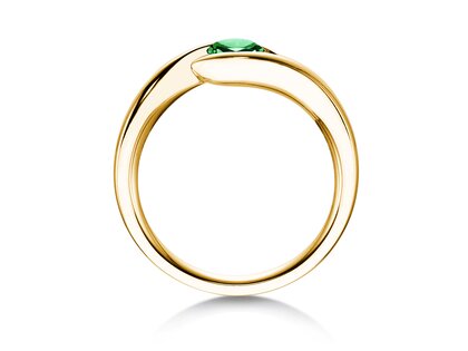Verlovingsring Twist Colour in 18K geelgoud met smaragd 0,50ct