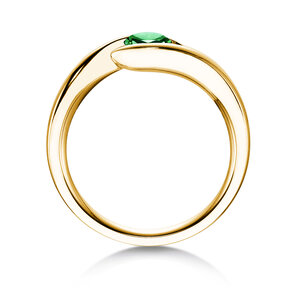 Verlovingsring Twist Colour in 18K geelgoud met smaragd 0,50ct