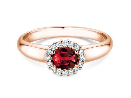 Verlovingsring Windsor Cross in 14K roségoud met robijn 0,60ct en diamanten 0,12ct