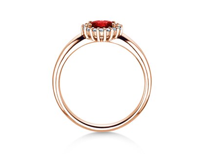 Verlovingsring Windsor Cross in 14K roségoud met robijn 0,60ct en diamanten 0,12ct
