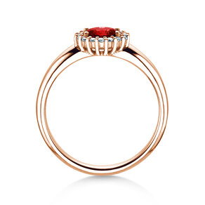Verlovingsring Windsor Cross in 14K roségoud met robijn 0,60ct en diamanten 0,12ct