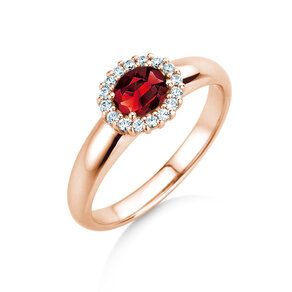 Verlovingsring Windsor Cross in 14K roségoud met robijn 0,60ct en diamanten 0,12ct
