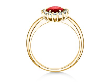 Verlovingsring Windsor Royal in 14K geelgoud met robijn 1,20ct en diamanten 0,28ct