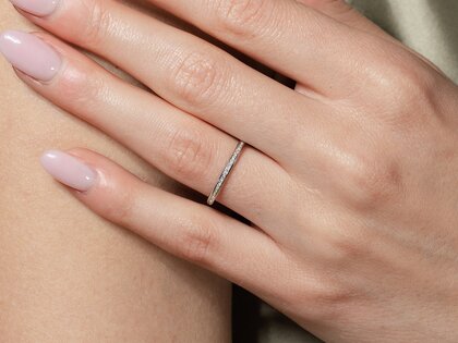 Verlovingsring Alliance-/Eternityring in 14K roségoud met diamanten 0,125ct G/SI