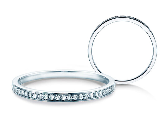 Verlovingsring Alliance-/Eternity in 9K witgoud met diamanten 0,125ct G/SI