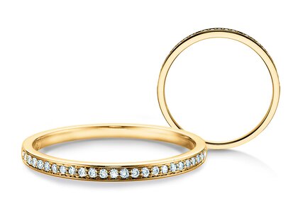 Verlovingsring Alliance-/Eternityring in 14K geelgoud met diamanten 0,21ct G/SI