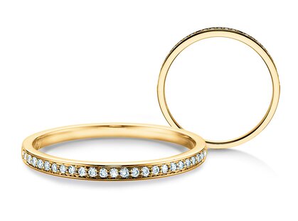 Verlovingsring Alliance-/Eternityring in 14K geelgoud met diamanten 0,125ct G/SI