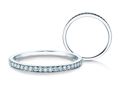 Verlovingsring Alliance-/Eternityring in 18K witgoud met diamanten 0,21ct G/SI