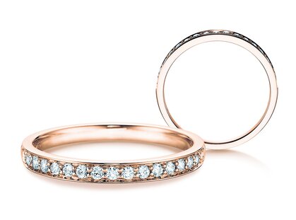 Verlovingsring Alliance-/Eternityring in 14K roségoud met diamanten 0,30ct