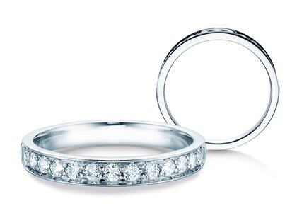 Verlovingsring Alliance-/Eternityring in 18K witgoud met diamanten 0,39ct G/SI