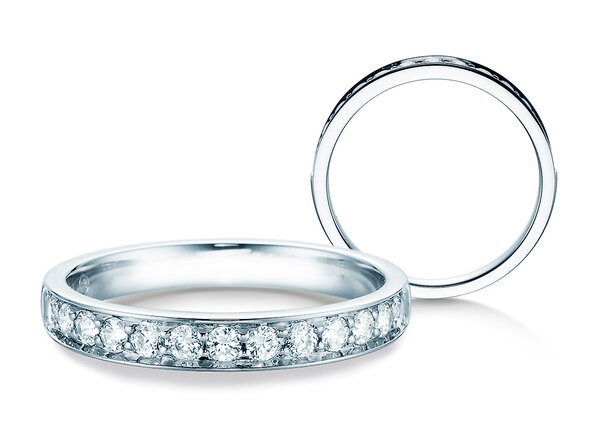 Verlovingsring Alliance-/Eternityring in 18K witgoud met diamanten 0,39ct G/SI