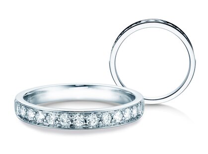 Verlovingsring Alliance-/Eternityring in 14K witgoud met diamanten 0,39ct G/SI