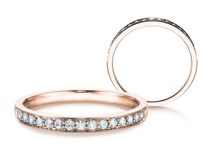 Verlovingsring Alliance-/Eternityring in 14K roségoud met diamanten 0,255ct G/SI