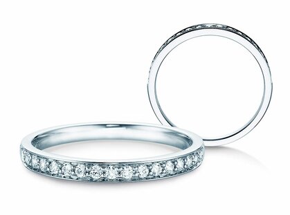 Verlovingsring Alliance-/Eternityring in platina 950/- met diamanten 0,255ct G/SI