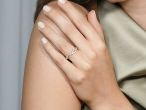Verlovingsring Diamond Curve in 14K witgoud met diamant 0,40ct G/SI