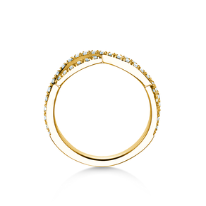 Verlovingsring Diamond Curve in 14K geelgoud met diamant 0,40ct G/SI