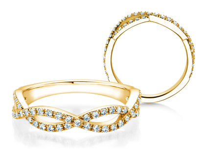 Verlovingsring Diamond Curve in 14K geelgoud met diamant 0,40ct G/SI