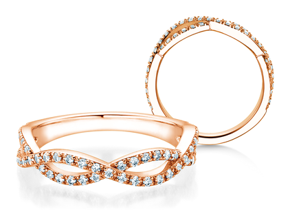 Verlovingsring Diamond Curve in 14K roségoud met diamant 0,40ct G/SI