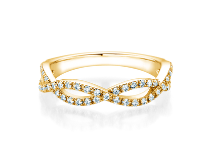 Verlovingsring Diamond Curve in 14K geelgoud met diamant 0,40ct G/SI