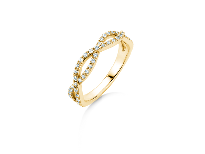 Verlovingsring Diamond Curve in 14K geelgoud met diamant 0,40ct G/SI