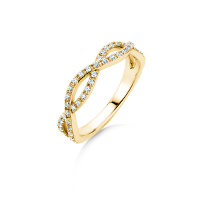 Verlovingsring Diamond Curve in 14K geelgoud met diamant 0,40ct G/SI