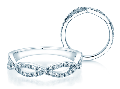 Verlovingsring Diamond Curve in 14K witgoud met diamant 0,40ct G/SI