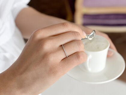 Verlovingsring Dusk in platina 950/- met diamanten 0,25ct G/SI