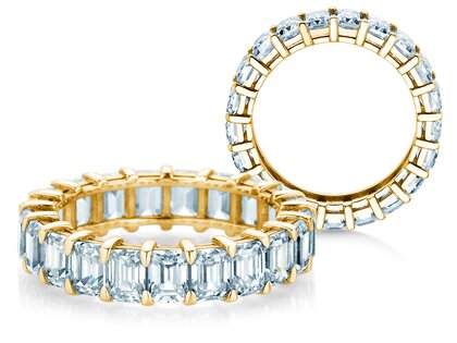 Verlovingsring Emerald Cut Eternity in 9K geelgoud met Lab-grown diamanten 2,00ct E/VS
