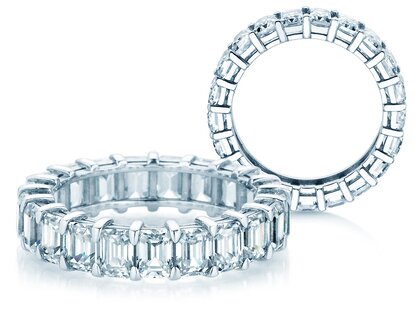 Verlovingsring Emerald Cut Eternity in 9K witgoud met Lab-grown diamanten 2,00ct E/VS