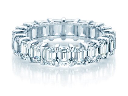 Verlovingsring Emerald Cut Eternity in 9K witgoud met Lab-grown diamanten 2,00ct E/VS