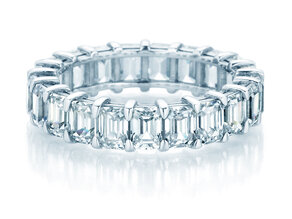 Verlovingsring Emerald Cut Eternity in 9K witgoud met Lab-grown diamanten 2,00ct E/VS