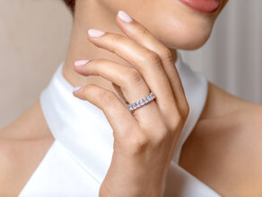 Verlovingsring Emerald Cut Eternity in 14K witgoud met Lab-grown diamanten 4,20ct E/VS