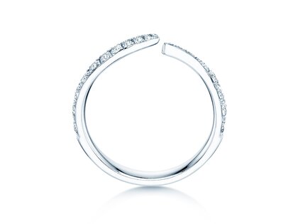 Verlovingsring Flow Pavé in 9K witgoud met diamanten 0,51ct G/SI