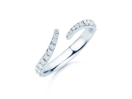 Verlovingsring Flow Pavé in 9K witgoud met diamanten 0,51ct G/SI