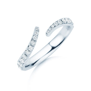 Verlovingsring Flow Pavé in 9K witgoud met diamanten 0,51ct G/SI