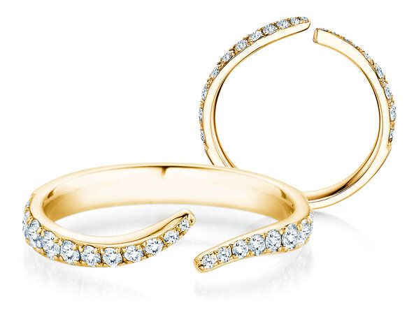 Verlovingsring Flow Pavé in 14K geelgoud met diamanten 0,51ct G/SI