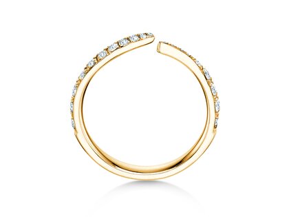 Verlovingsring Flow Pavé in 14K geelgoud met diamanten 0,51ct G/SI