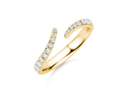 Verlovingsring Flow Pavé in 14K geelgoud met diamanten 0,51ct G/SI