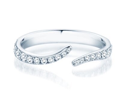 Verlovingsring Flow Pavé in 9K witgoud met diamanten 0,51ct G/SI