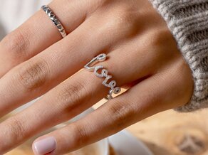 Ring Love Diamonds Pavé in 14K witgoud met diamanten 0,37ct G/SI