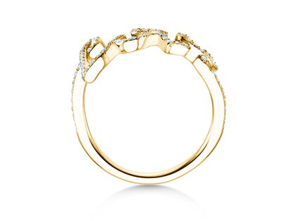 Ring Love Diamonds Pavé in 14K geelgoud met diamanten 0,37ct G/SI