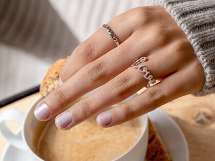 Ring Love Diamonds Pavé in 14K witgoud met diamanten 0,37ct G/SI