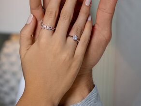 Ring Love Diamonds Pavé in 14K witgoud met diamanten 0,37ct G/SI