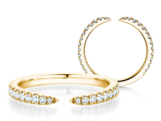 Verlovingsring Peak in 14K geelgoud met diamanten 0,36ct G/SI