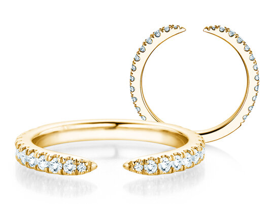 Verlovingsring Peak in 14K geelgoud met diamanten 0,44ct G/SI