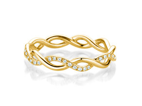 Verlovingsring Sparkling Curve in 14K geelgoud met diamanten 0,14ct G/SI
