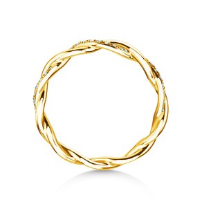 Verlovingsring Sparkling Curve in 14K geelgoud met diamanten 0,14ct G/SI