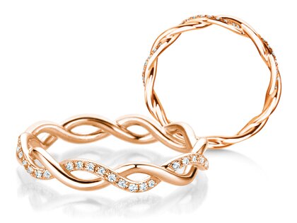 Verlovingsring Sparkling Curve in 14K roségoud
