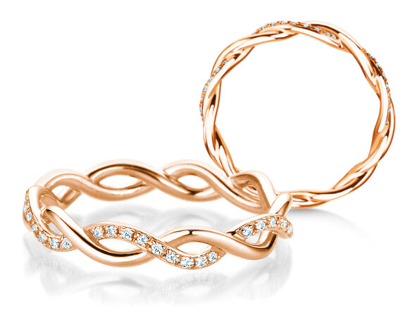 Verlovingsring Sparkling Curve in 14K roségoud